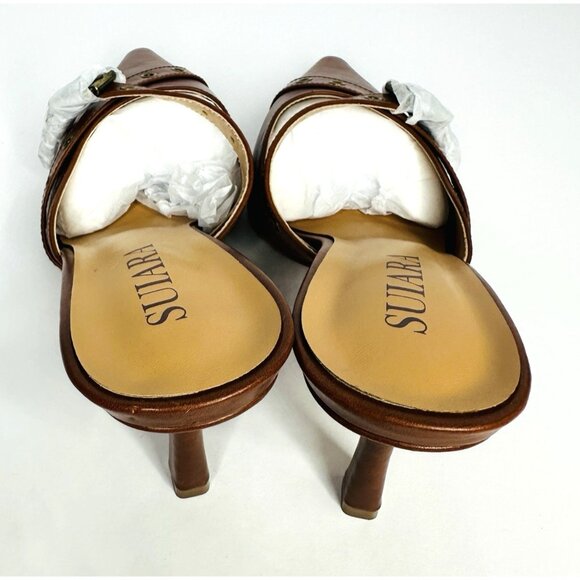NEW Women’s Suiara Kitten Heels Pumps Size 8.5” Brown Pointy Toes with Box - Picture 4 of 10